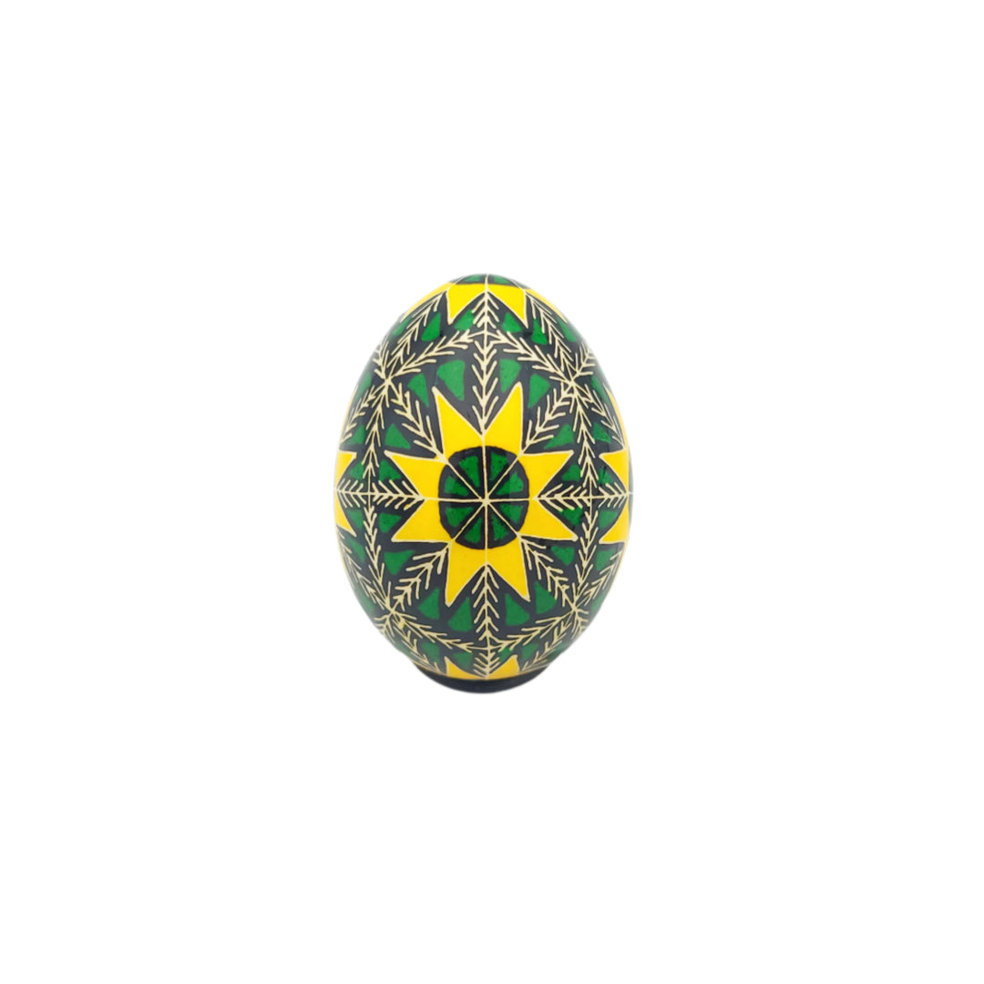 Green and Yellow Pysanka Egg