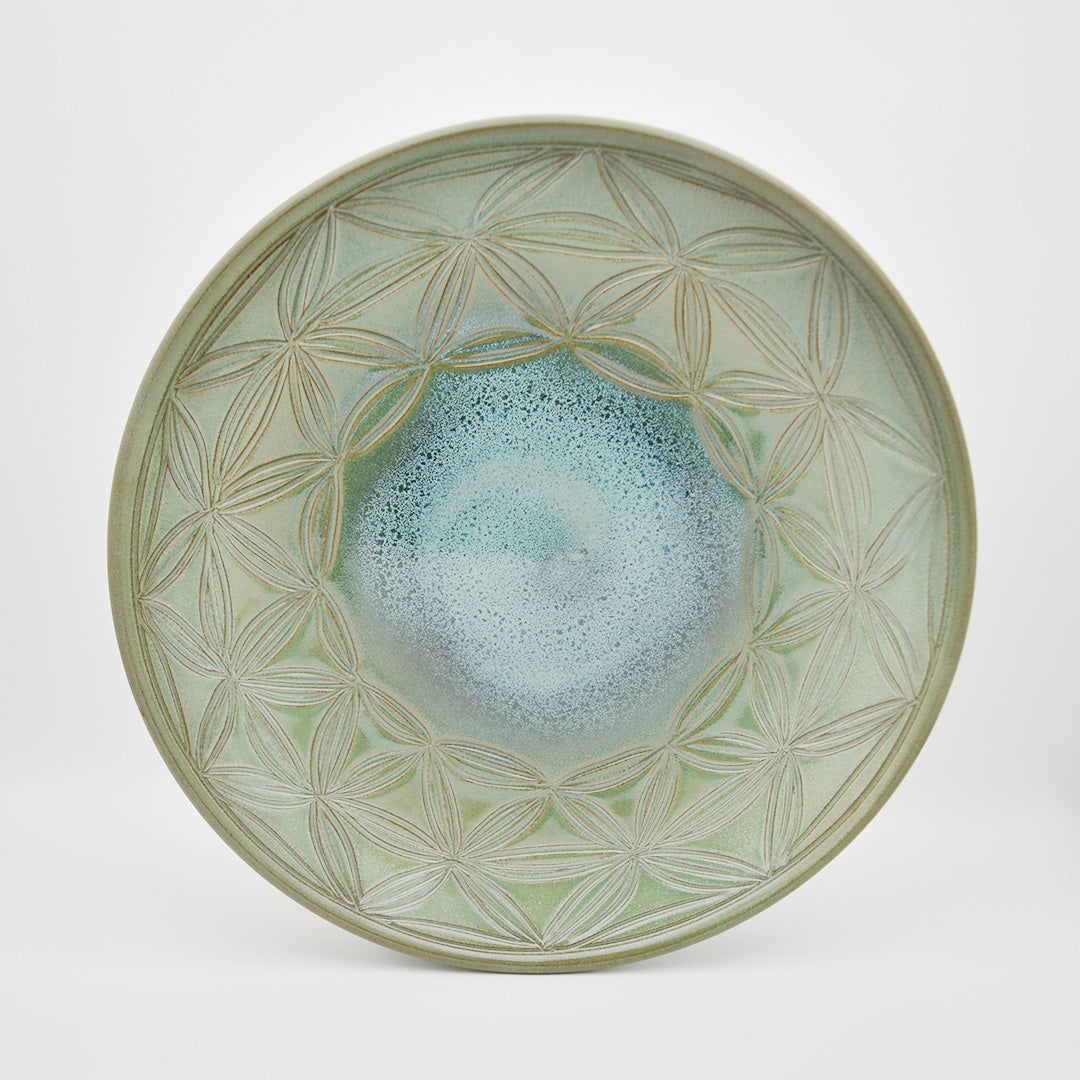 Platter, Lrg Kumiko Green