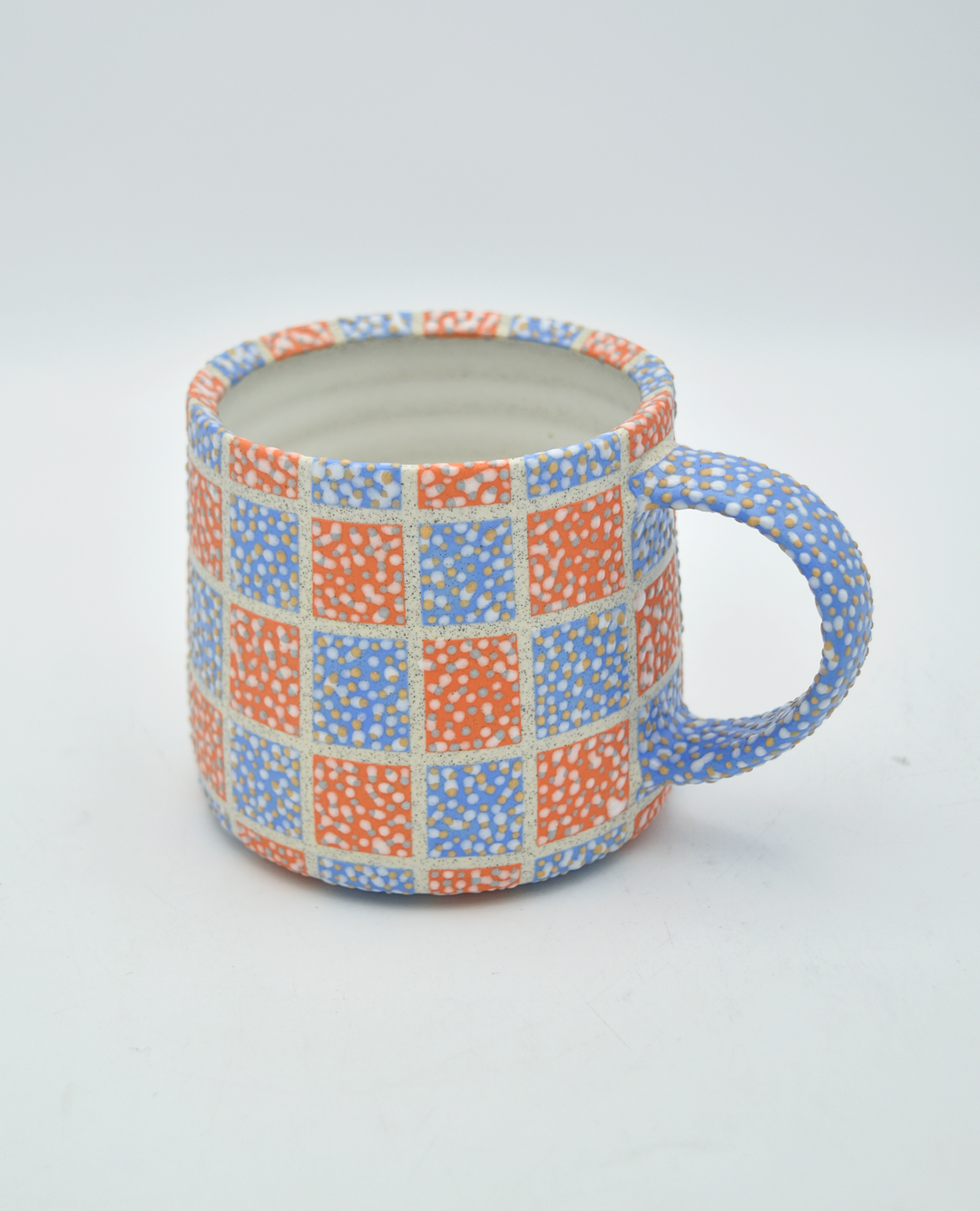 Grid Dot Mug (Orange and Blue)