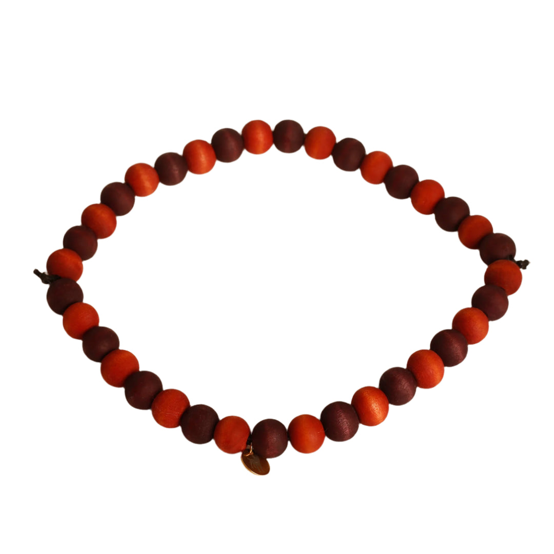 Beaded Collar - 15" - Small beads - Purple & Red