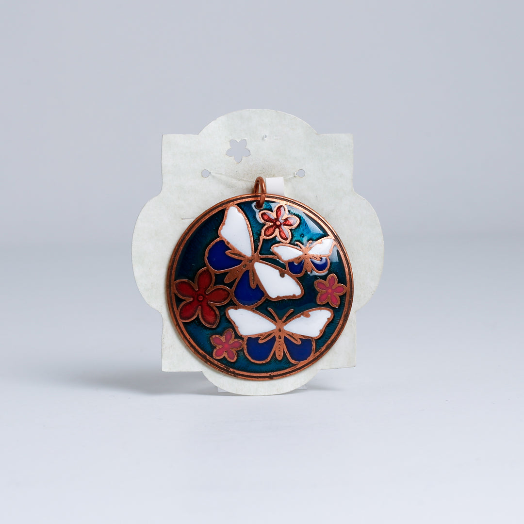 Pendant, Butterflies & Flowers