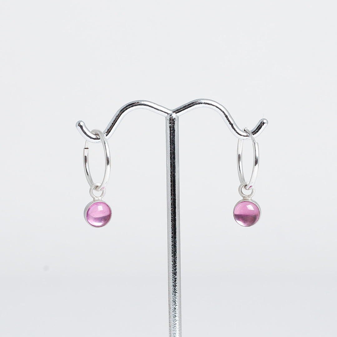 Pink Sapphire Hoop, Earring