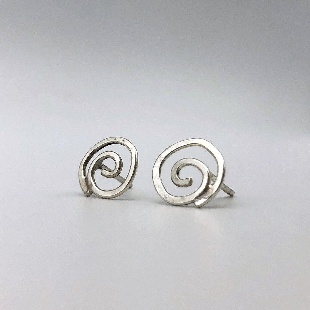 Lotus Spiral Stud Earrings