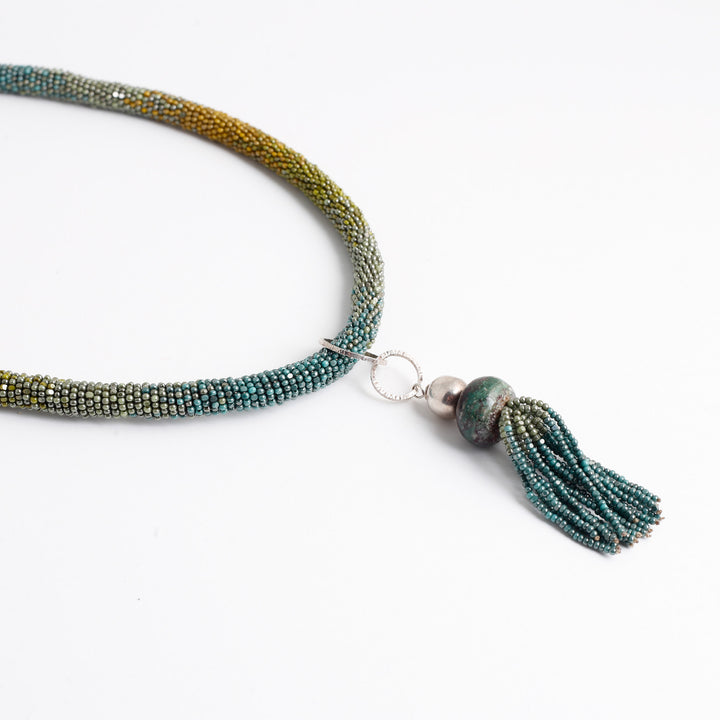 Wrap stitch Necklace, Turquoise
