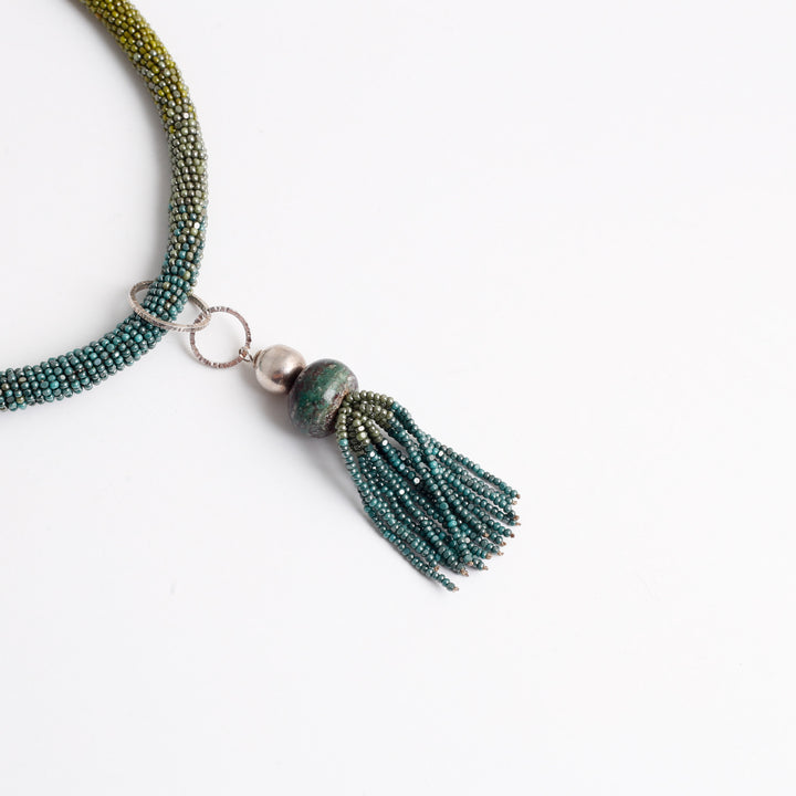 Wrap stitch Necklace, Turquoise
