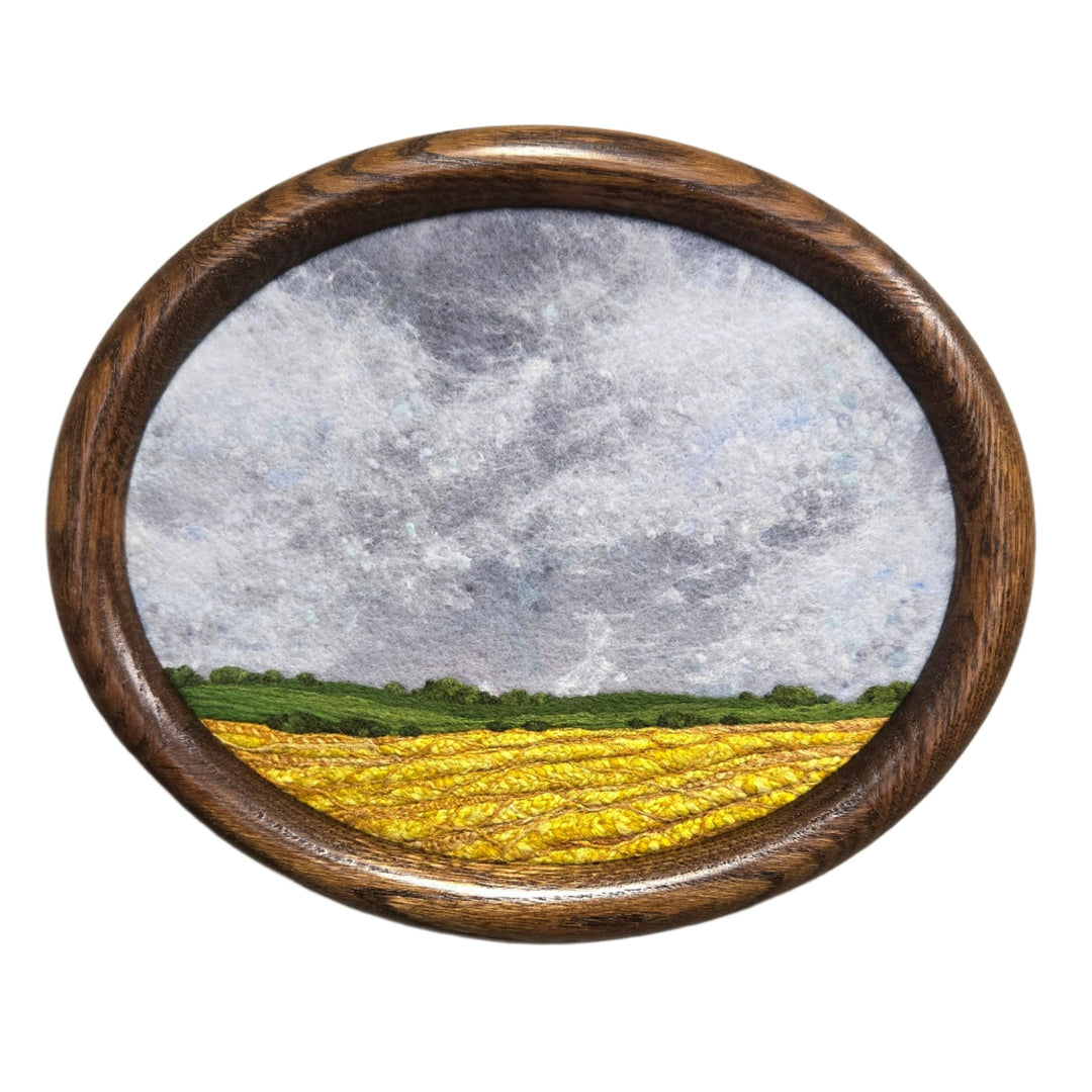"Chromium Sky" Needle Felted Framed Artwork