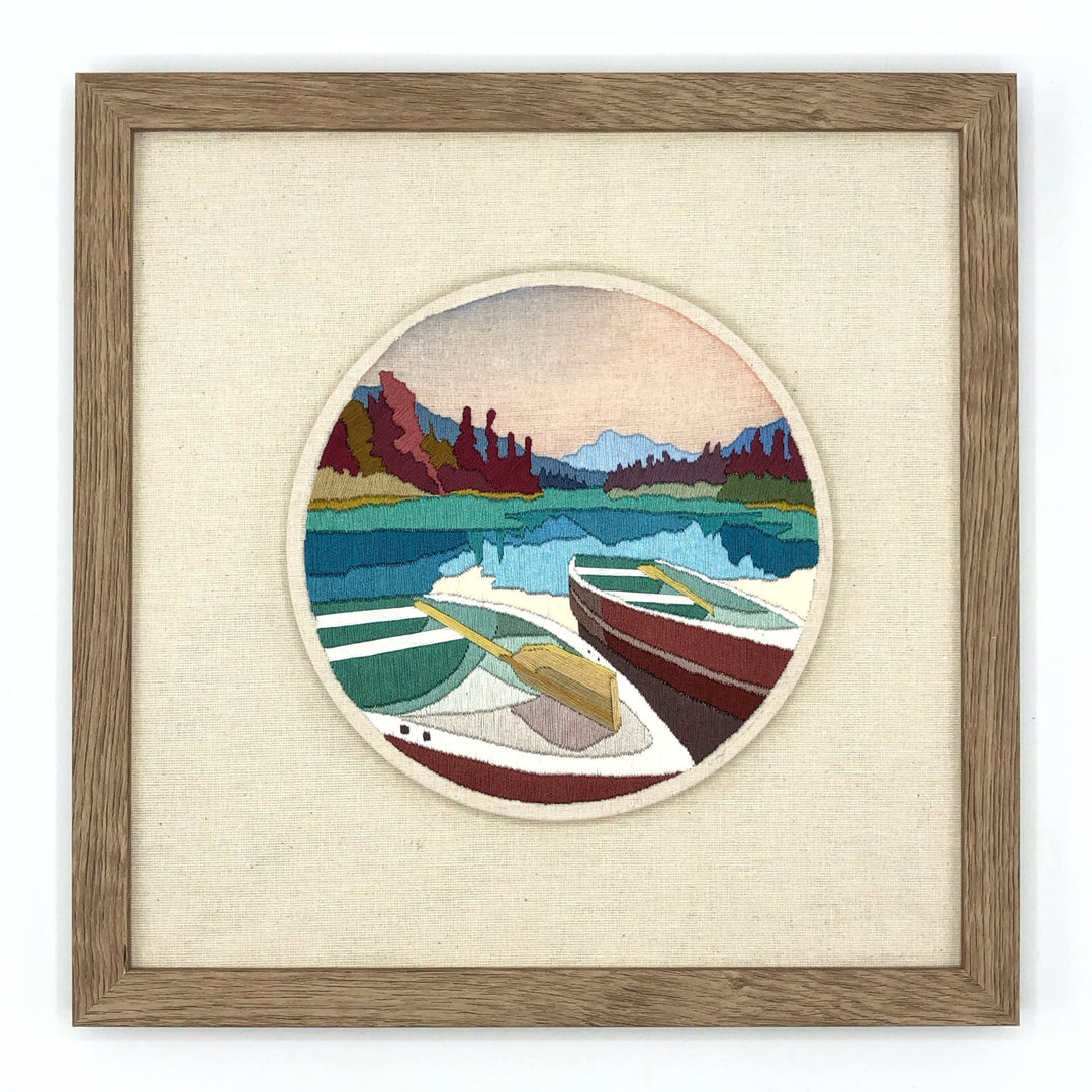 "Valley of the 5 Lakes" Embroidered Wall Art