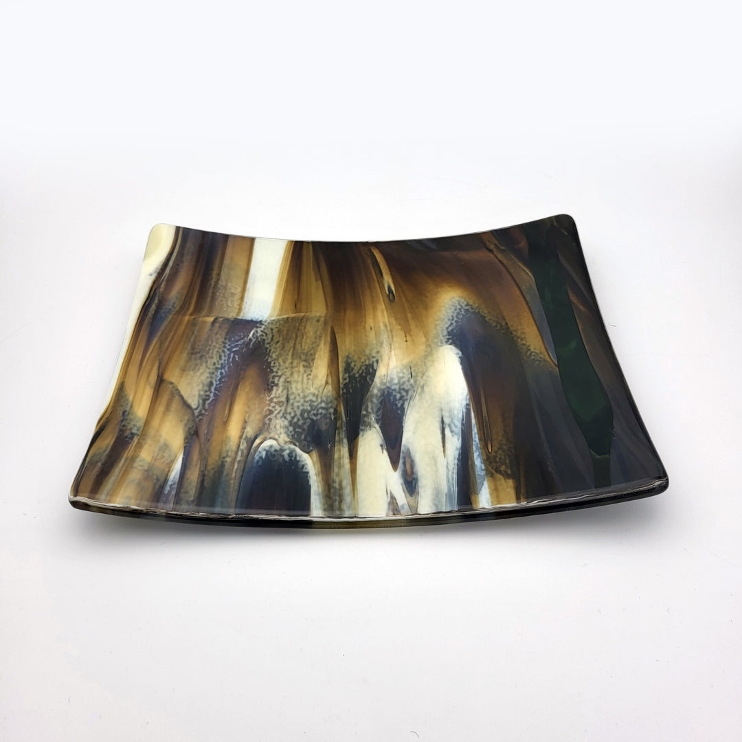 Brown and Cream Glass plate