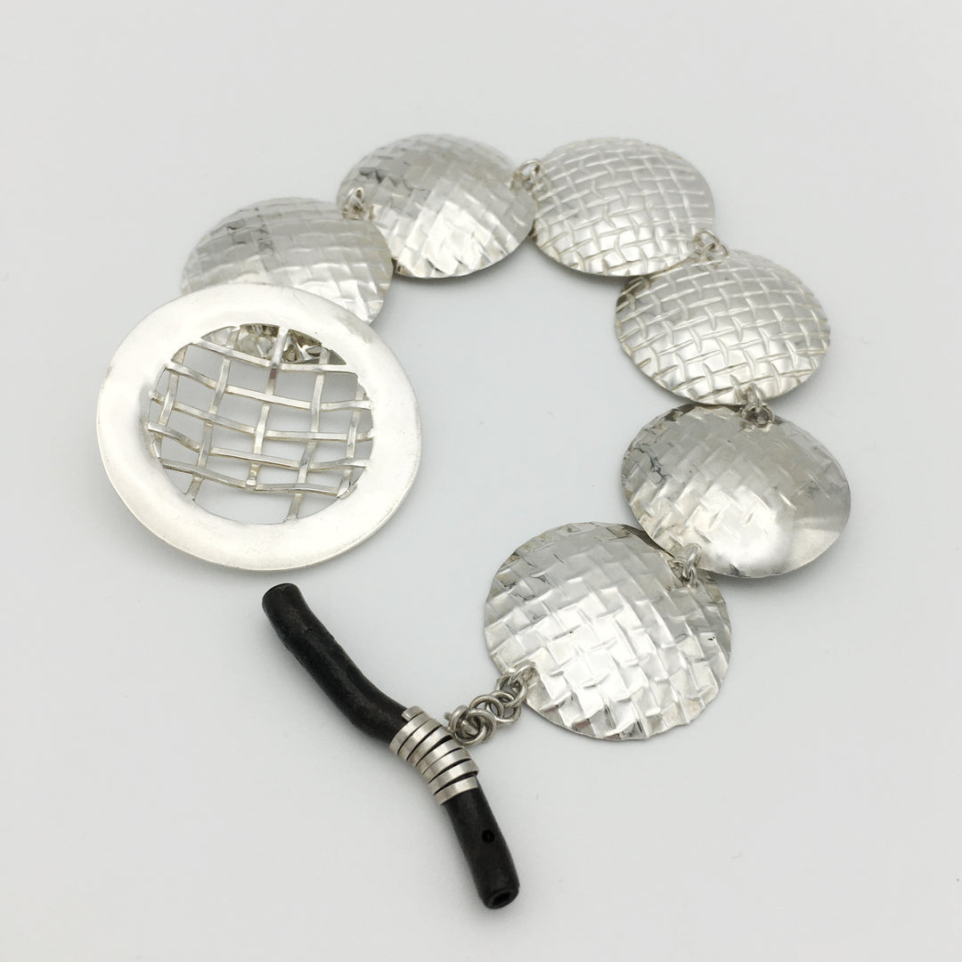 Modern Toggle Bracelet with Black Coral