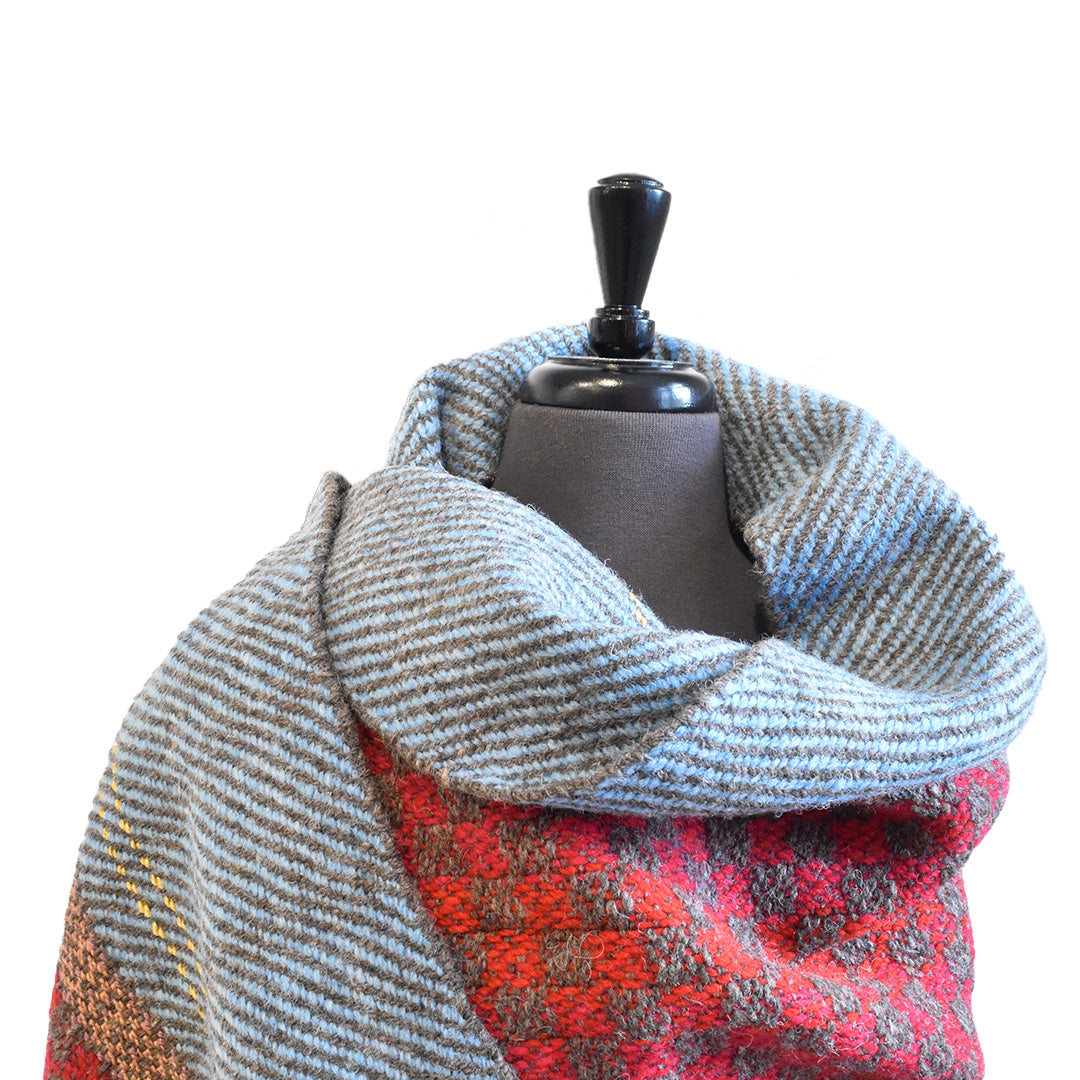 Blue/Red/Gray Shawl