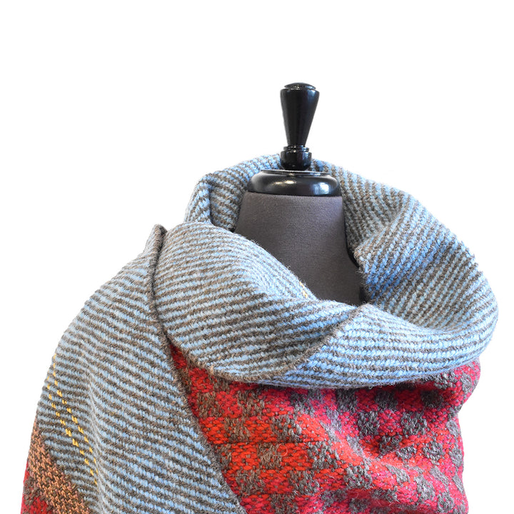 Blue/Red/Gray Shawl