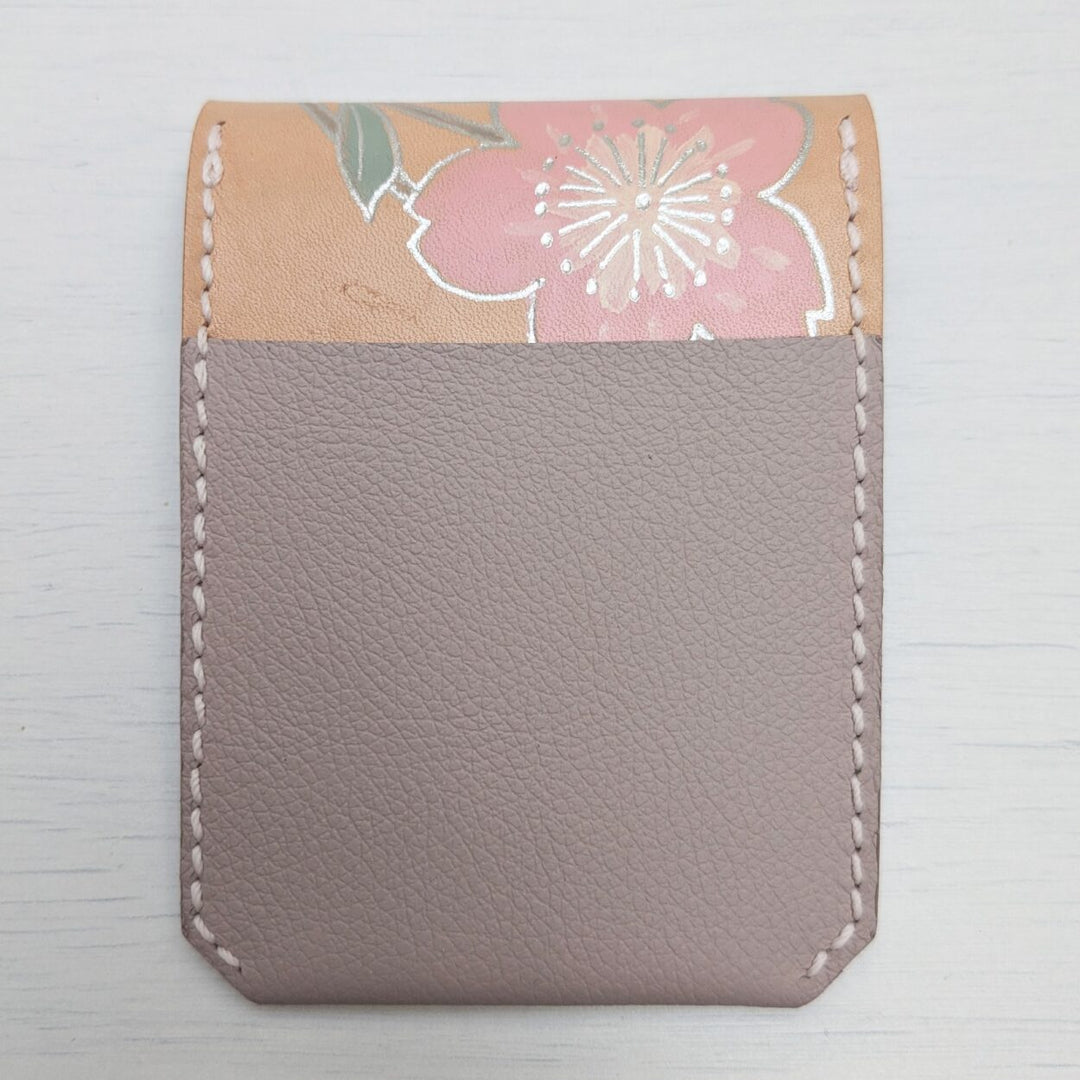 Silver Sakura Flap Cardholder