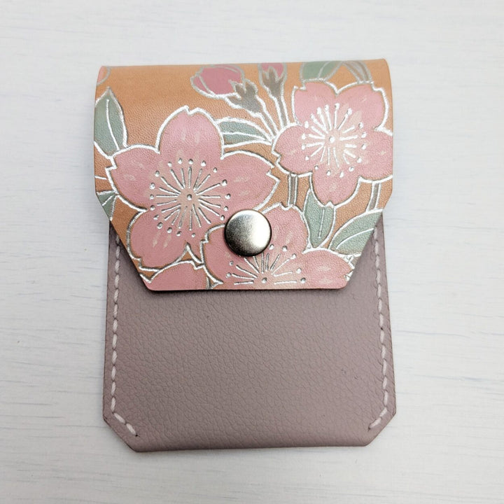 Silver Sakura Flap Cardholder