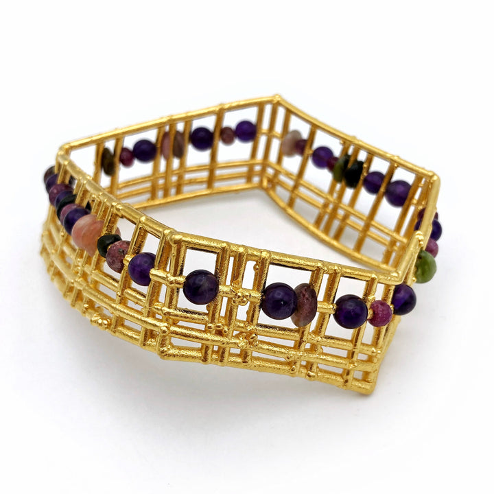 24k Electroformed Asymmetrical Bracelet