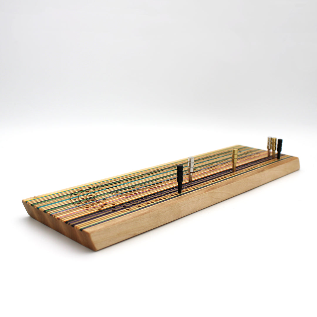 Straight Skateboard Cribbage Board