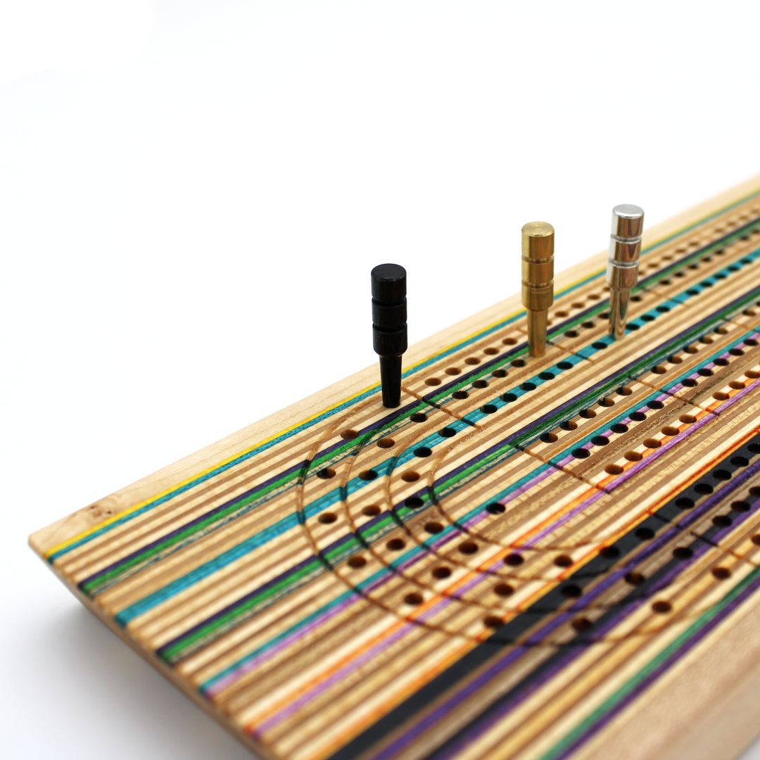 Straight Skateboard Cribbage Board