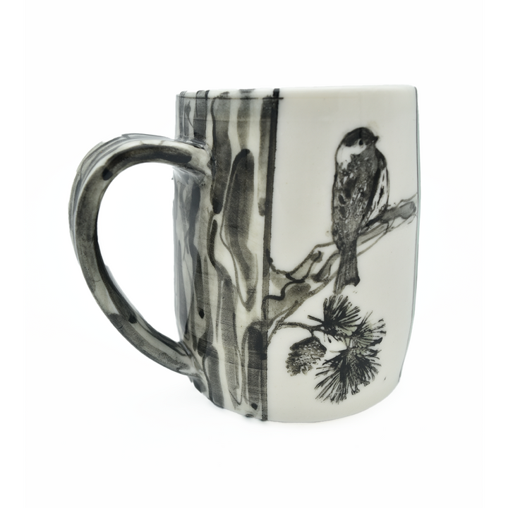 Pine Tree and Chickadee Mug