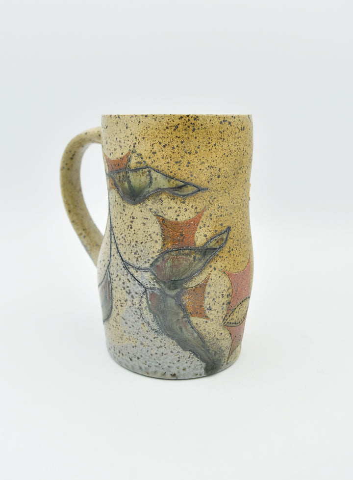 Bellied Soda Fired Mug (stars and flora)