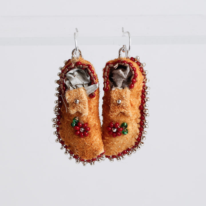 Mini Side Seam Mocs, Home Tanned Hide Earrings