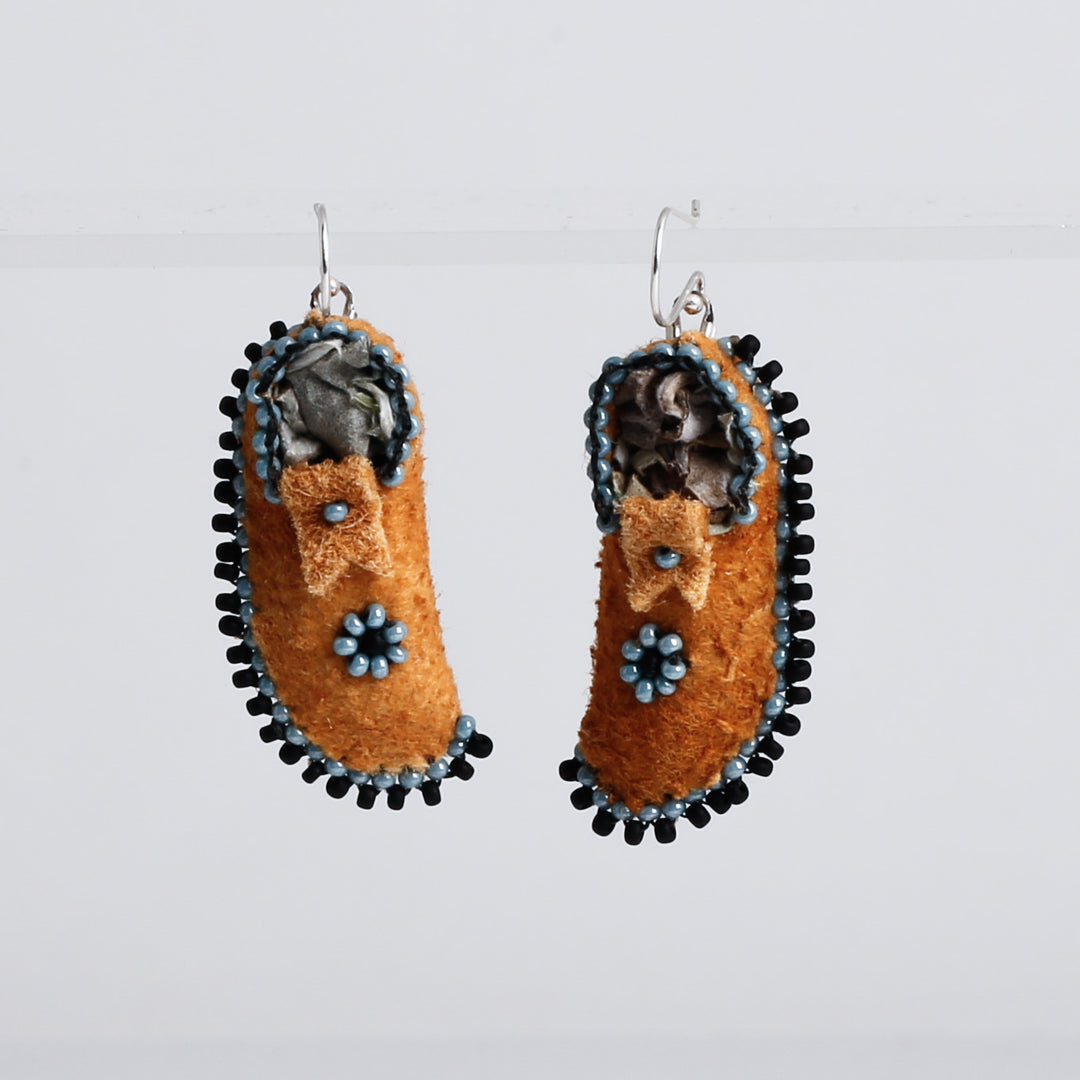 Mini Side Seam Mocs, Home Tanned Hide Earrings