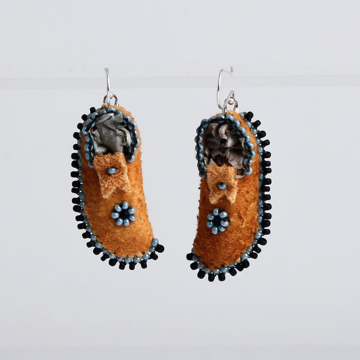 Mini Side Seam Mocs, Home Tanned Hide Earrings