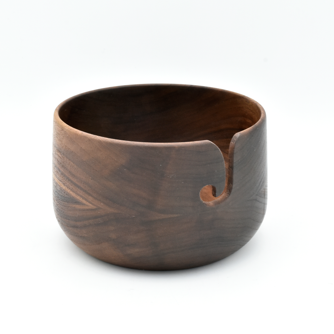 Walnut yarn bowl