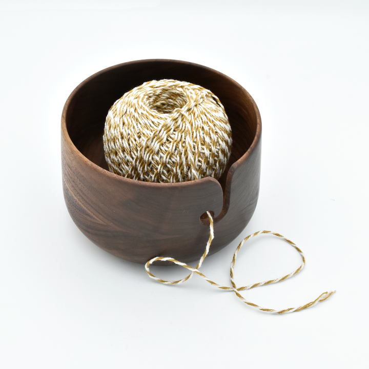 Walnut yarn bowl