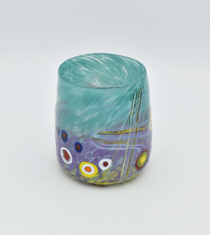 Small, Aqua-Purple Murrini Cup
