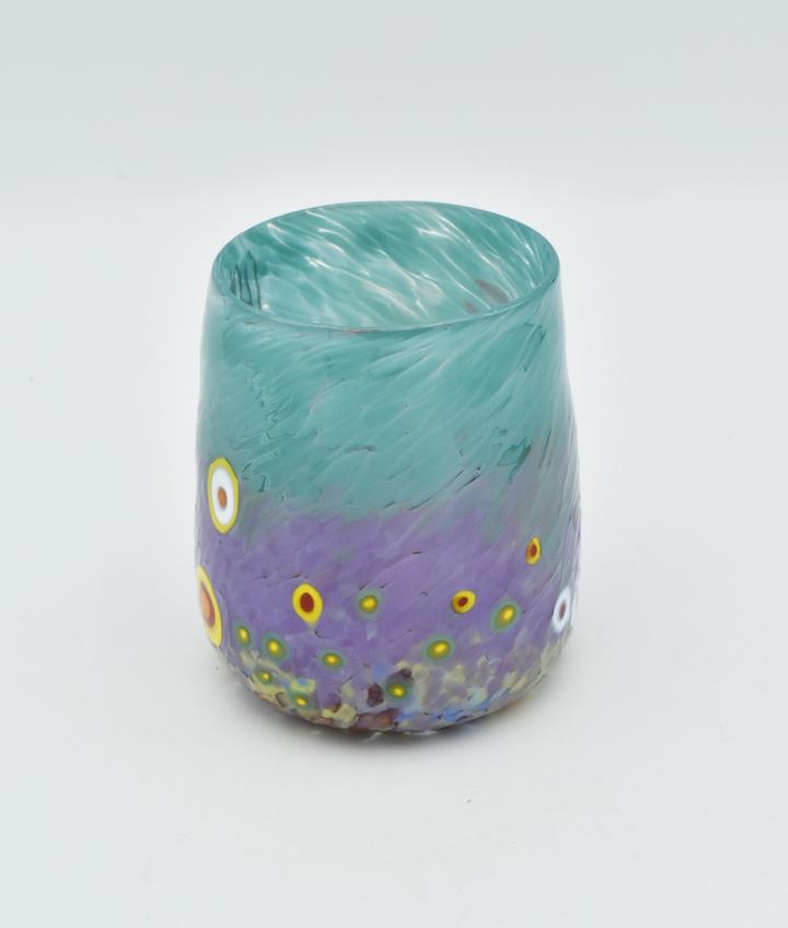 Small, Aqua-Purple Murrini Cup