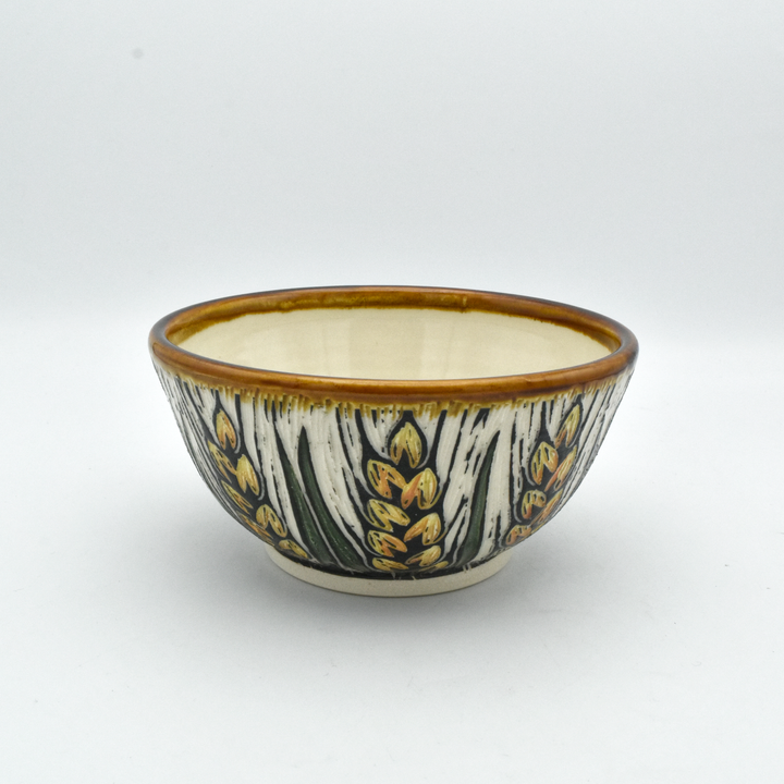 Carved Wheat Cereal Bowl