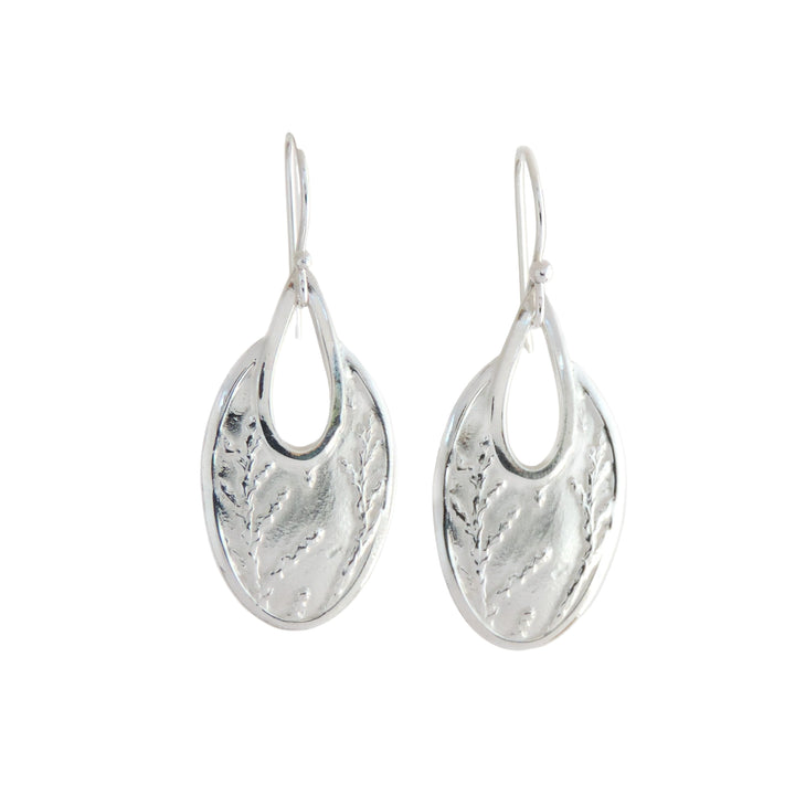 Cedar Texture Oval Drop, Earring