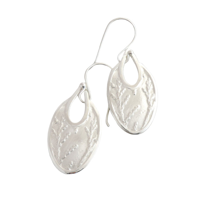 Cedar Texture Oval Drop, Earring