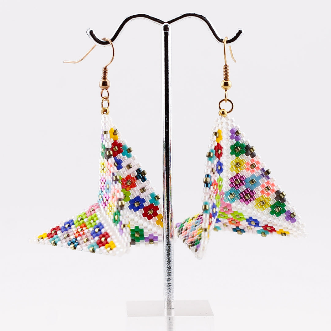 Earrings, Warped Square - R
