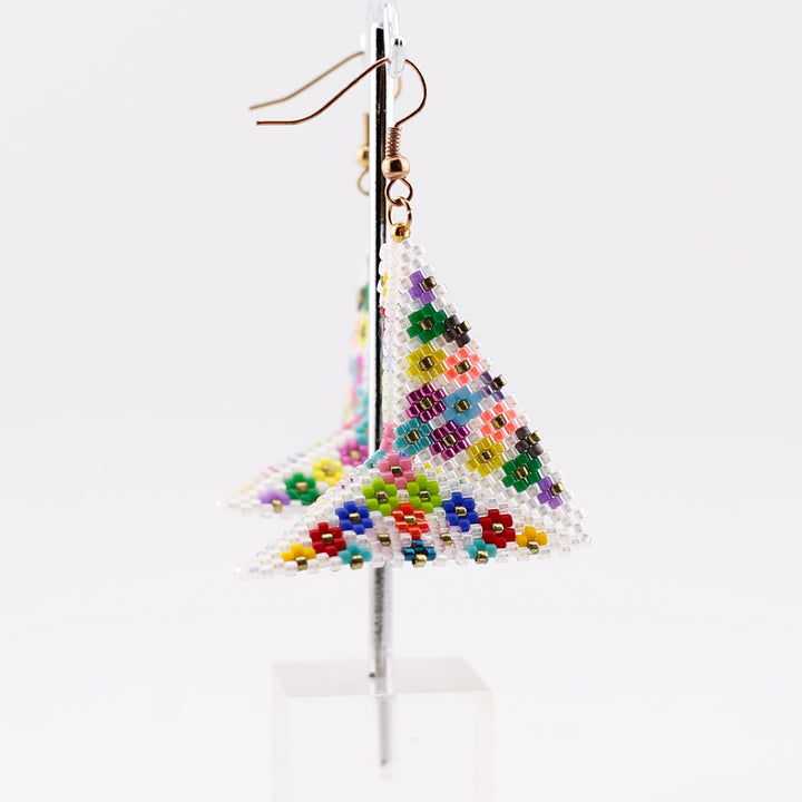 Earrings, Warped Square - R
