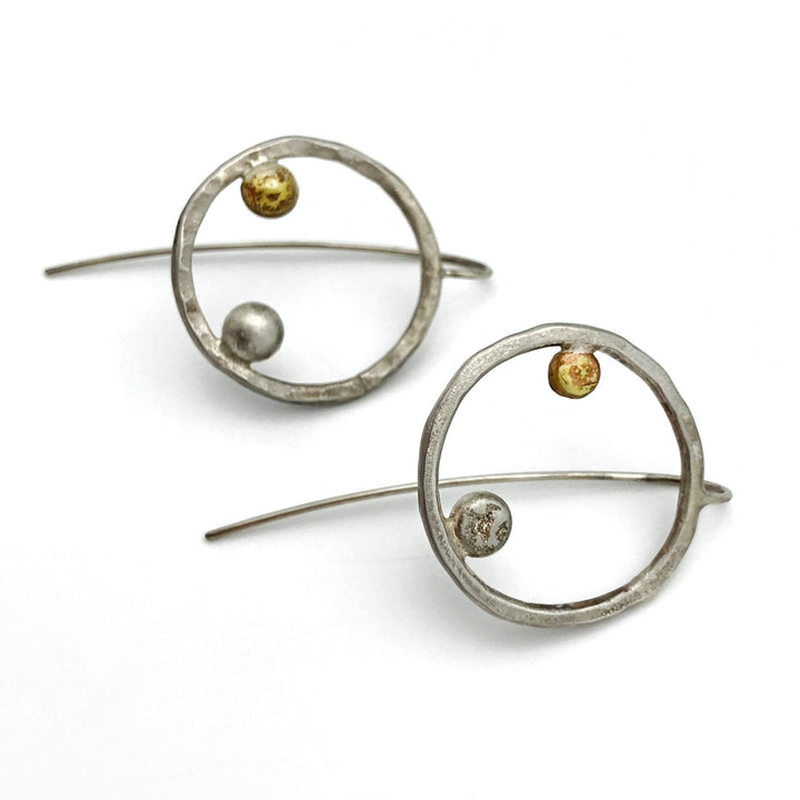 Earrings, Textured Circle