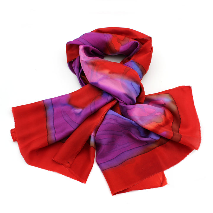 Scarf, 22x70, Purple and Red