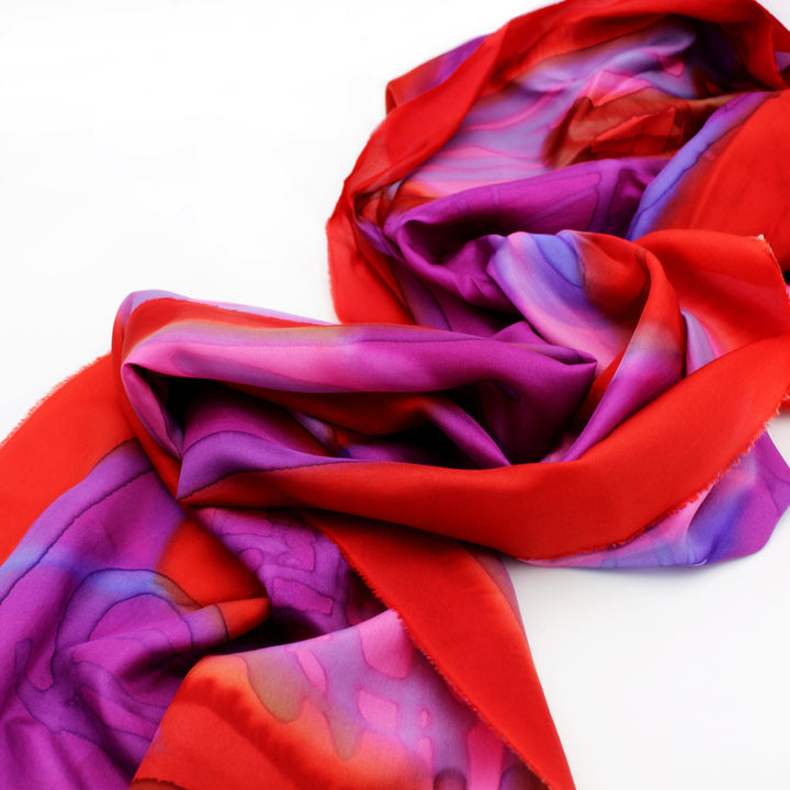 Scarf, 22x70, Purple and Red