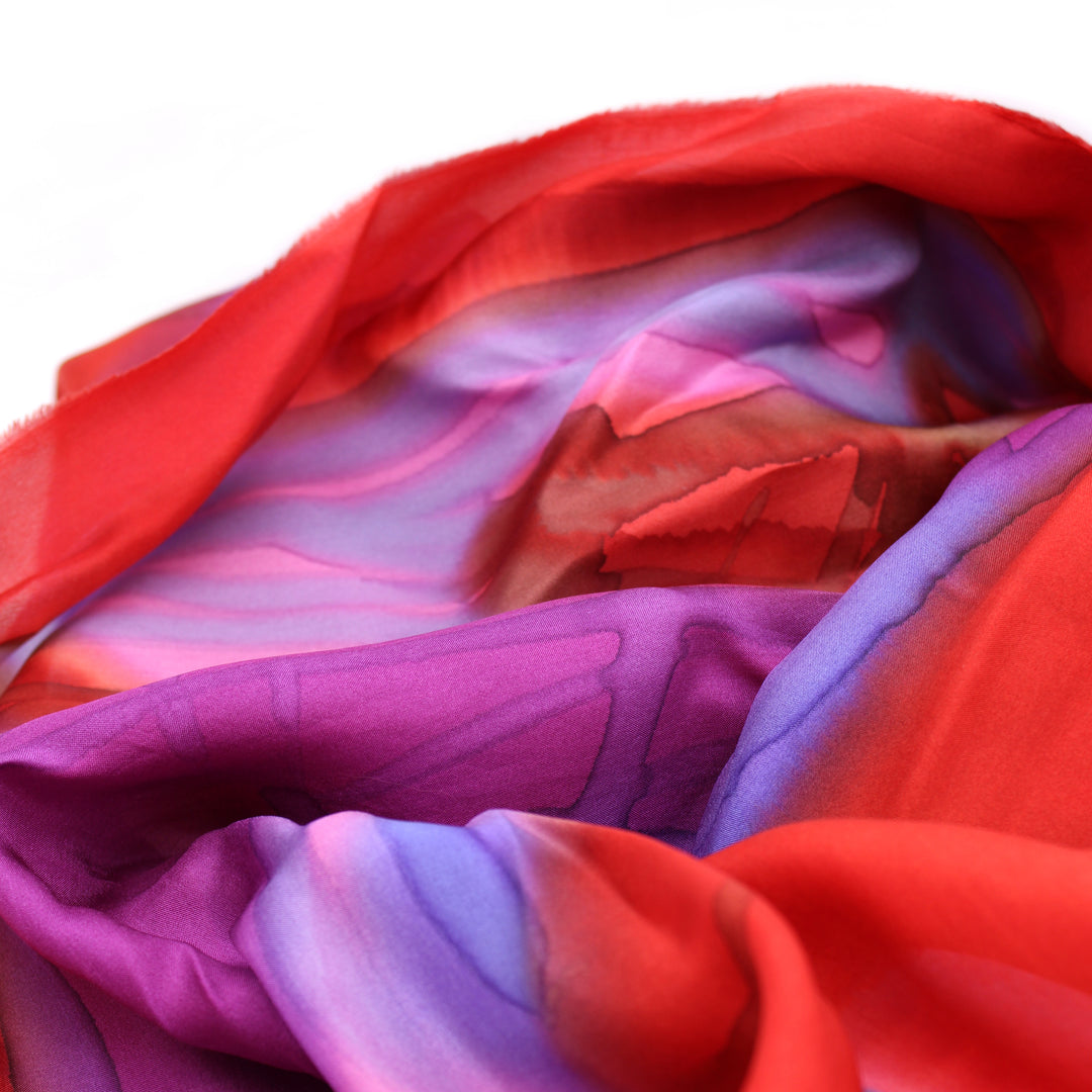 Scarf, 22x70, Purple and Red