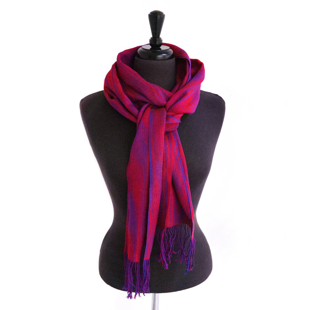 Red, Blue Woven Scarf