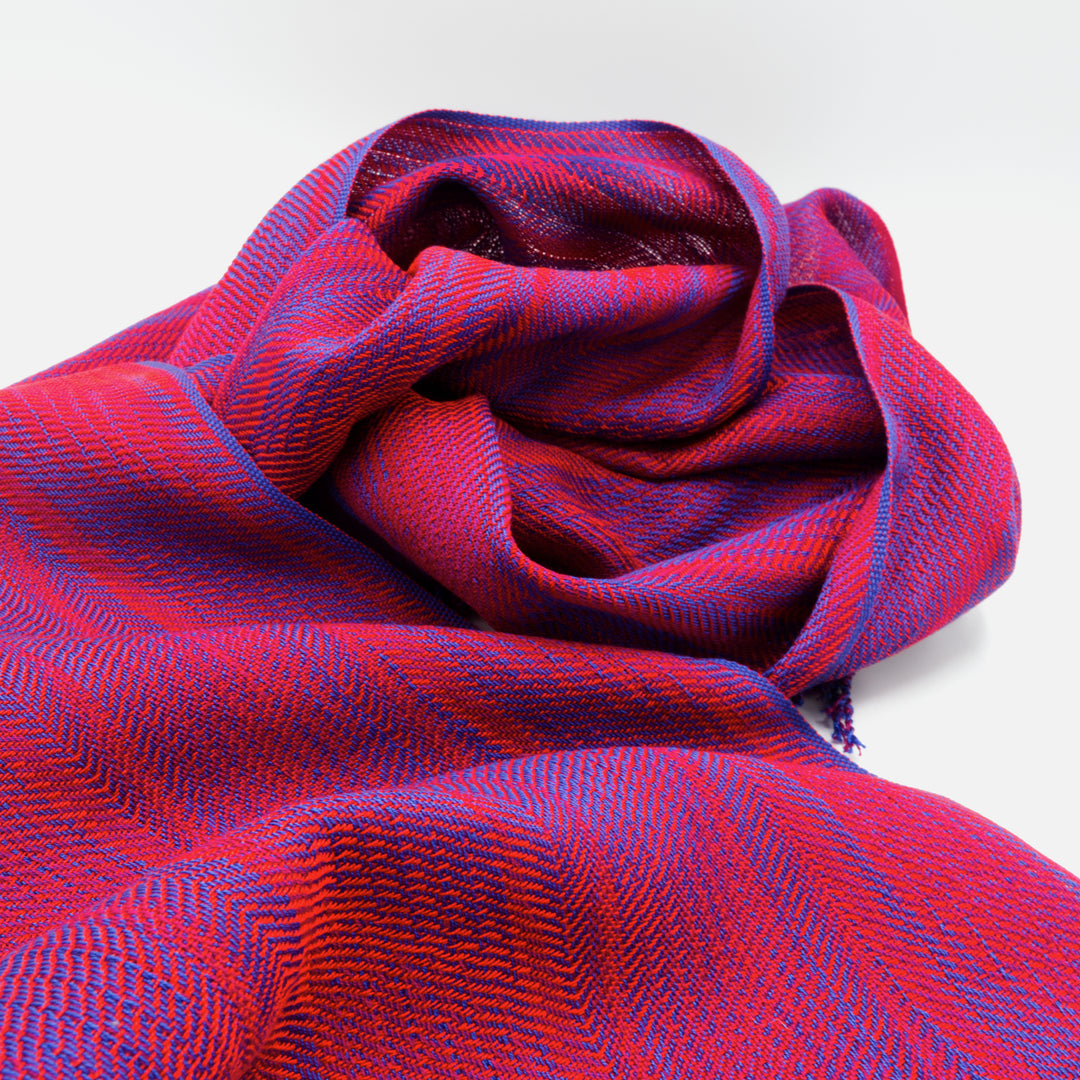 Red, Blue Woven Scarf