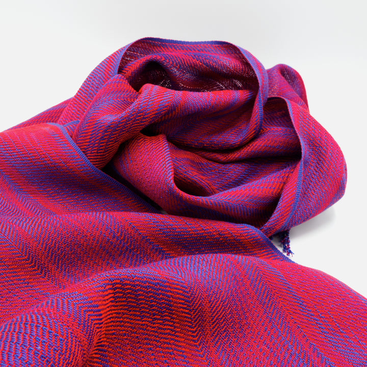 Red, Blue Woven Scarf