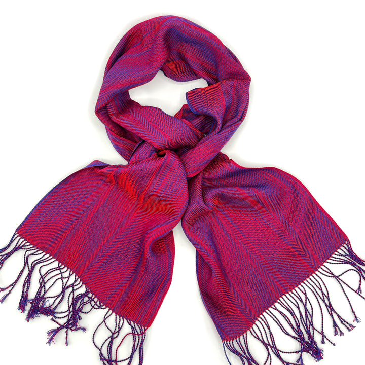 Red, Blue Woven Scarf