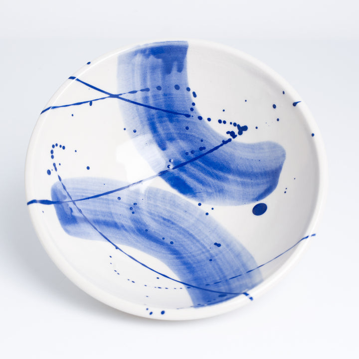 Blue Brushed Bowl, Medium