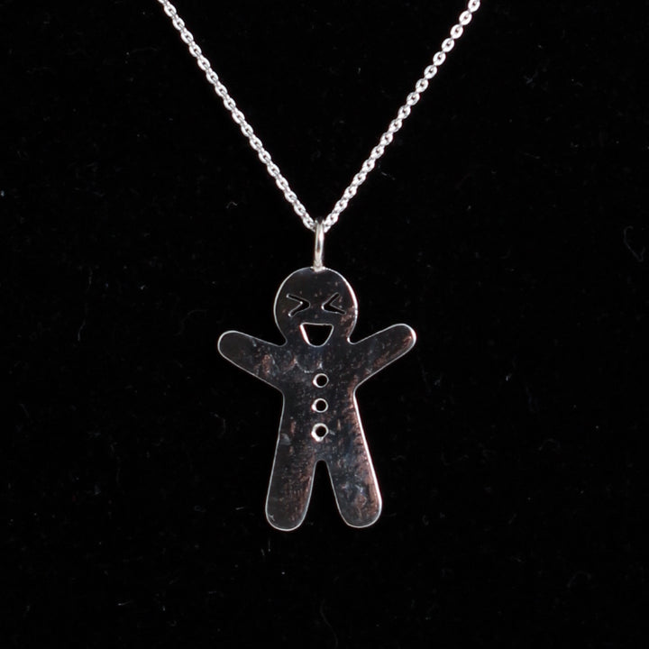 Silver Emoji Gingerbread - Pendant