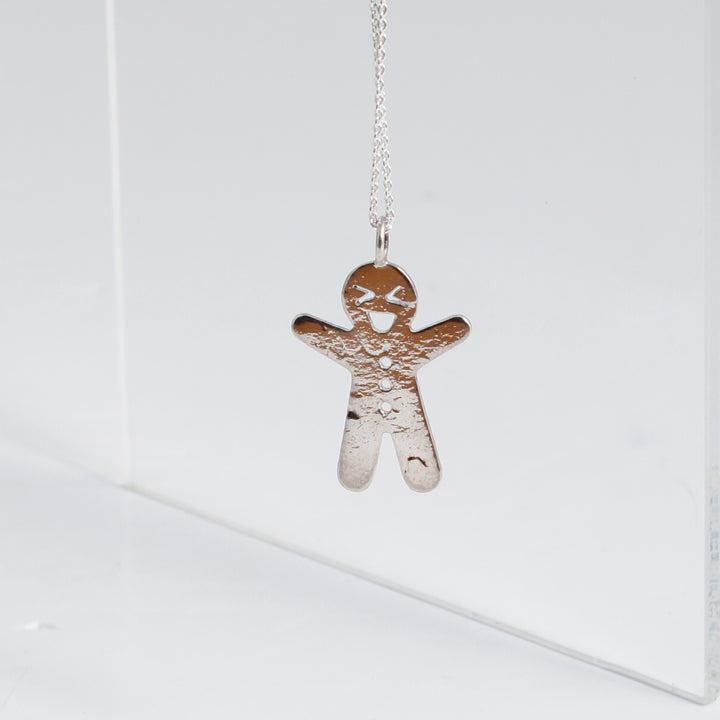 Silver Emoji Gingerbread - Pendant