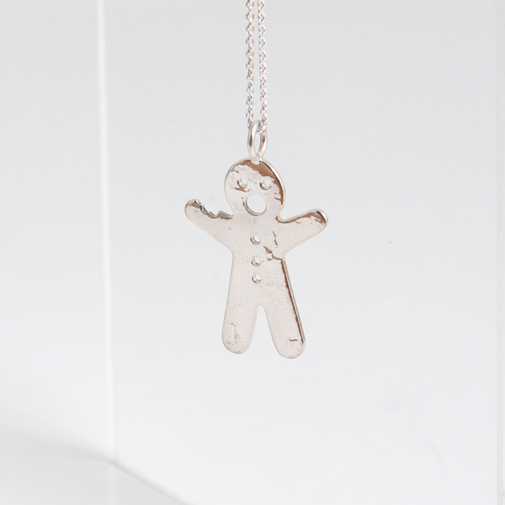 Silver Emoji Gingerbread - Pendant