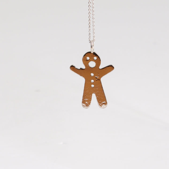Silver Emoji Gingerbread - Pendant