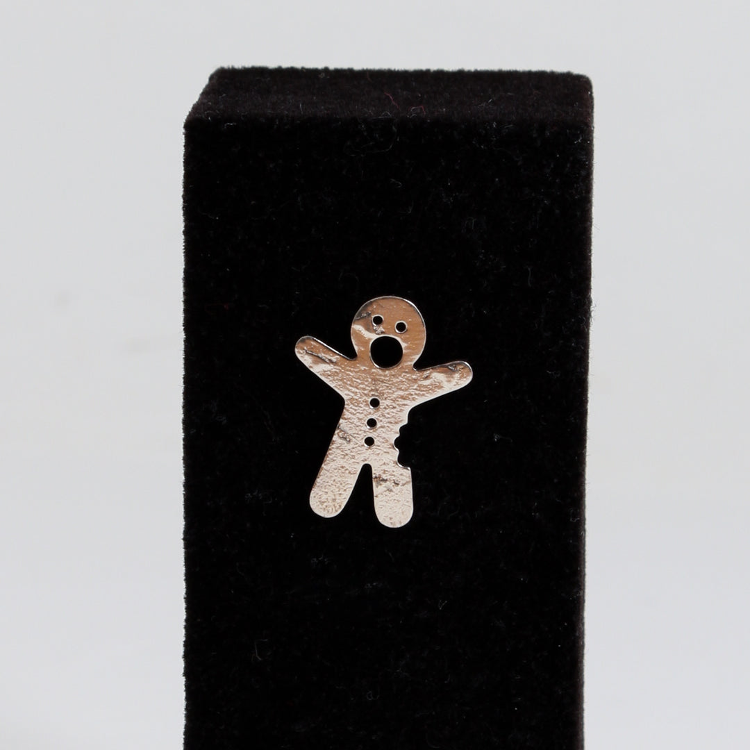 Silver Emoji Gingerbread - Pin/Tie Tack