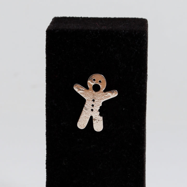 Silver Emoji Gingerbread - Pin/Tie Tack