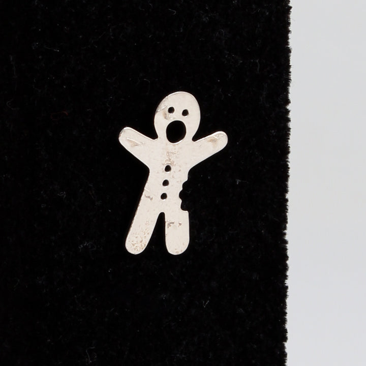 Silver Emoji Gingerbread - Pin/Tie Tack